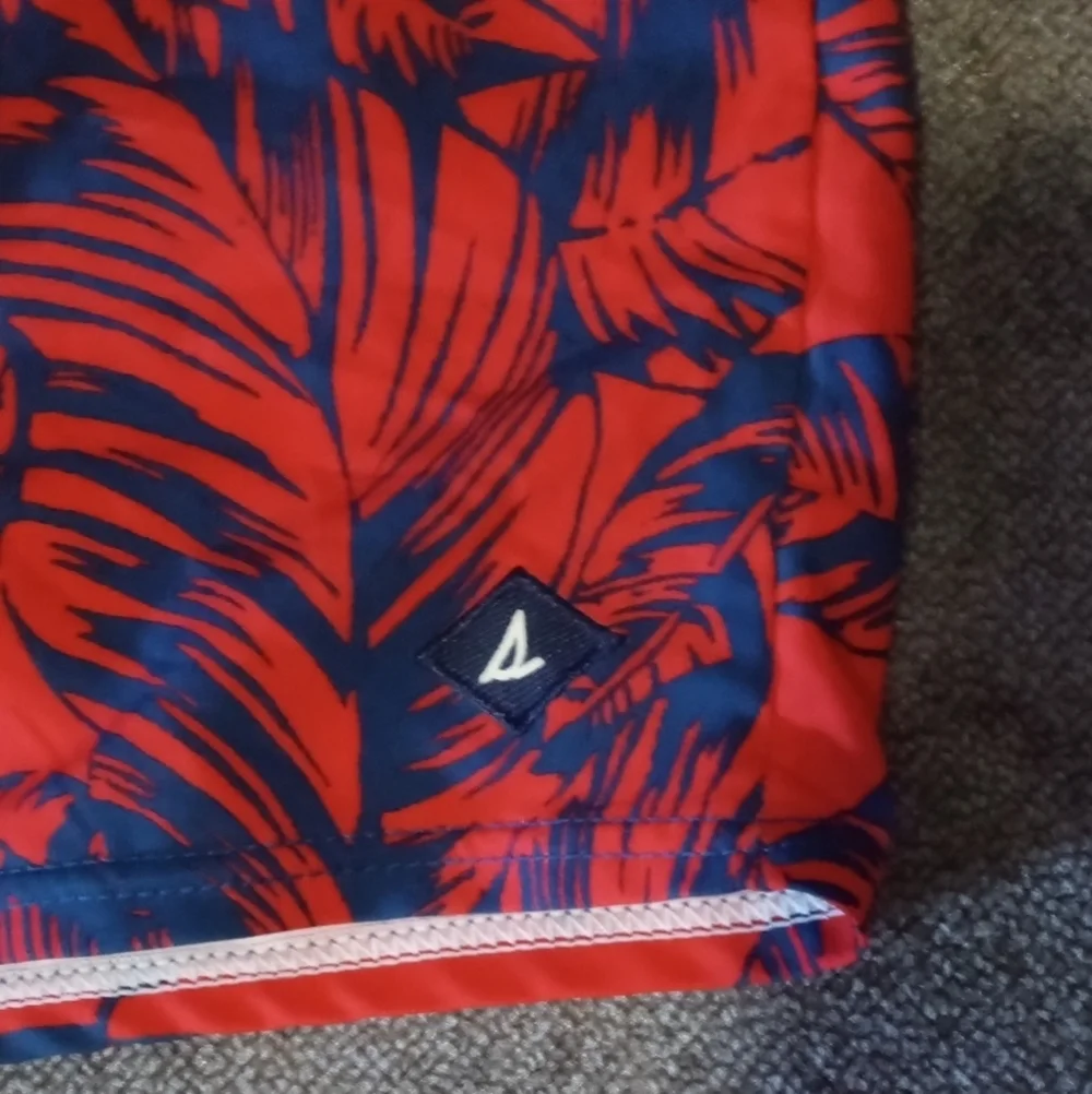 Sperry Vibrant Red and Navy Swim Trunks
